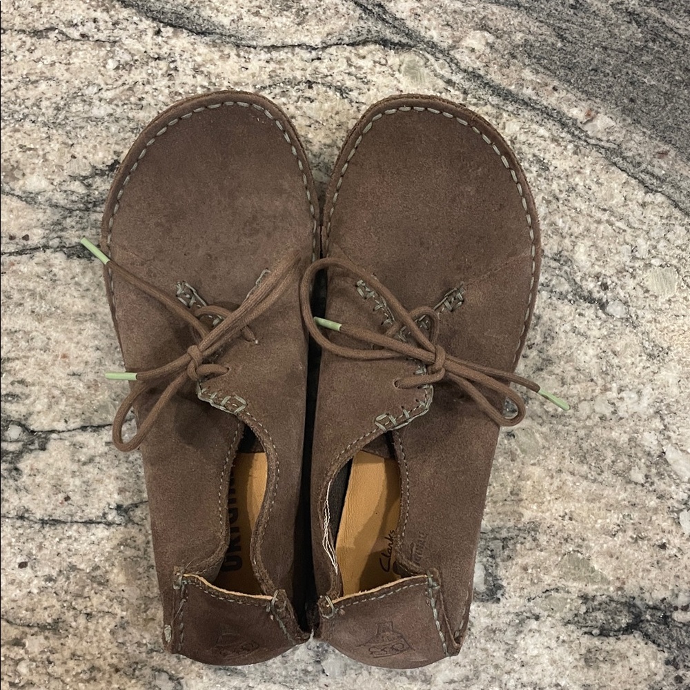 Clarks Brown Suede Moccasin Lace-Up Shoes